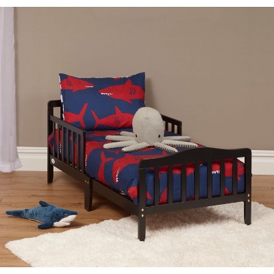 NicBex Baby Size Simple Wood Toddler Bed with Wooden Slats Headboard & Safety Rail,Cute Platform Bed for Kids Room