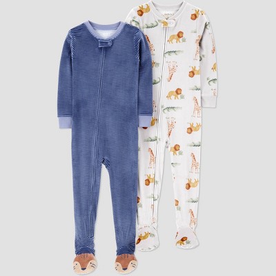 Carter's Just One You® Toddler Boys' 2pk Snug & Long Sleeve Velour Footed Pajama