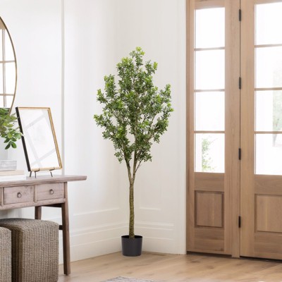 NicBex UV-Resistant Faux Tropical Tree, Curved Branches Artificial Plant, Resort-Style Floor Decor, Fake Plants for Garden Door Decor