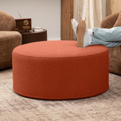 Jaxx Candler Round Couch Ottoman - Oversized Giant Coffee Table & Foot Rest