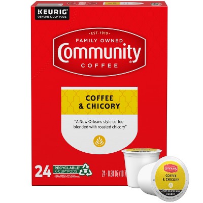 Community Coffee Coffee & Chicory Medium Roast Coffee - Single Serve Pods - 24ct