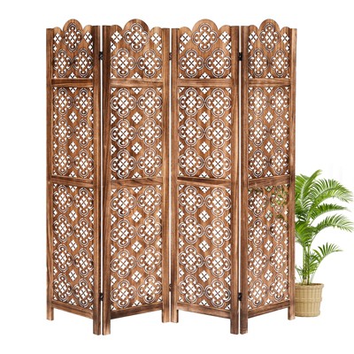 Room Divider Panel Wooden Room Divider Wall,5.6FT Tall Room Divider with Shelves,Folding Privacy Screens 67 In for Room Separation Home Office Bedroom