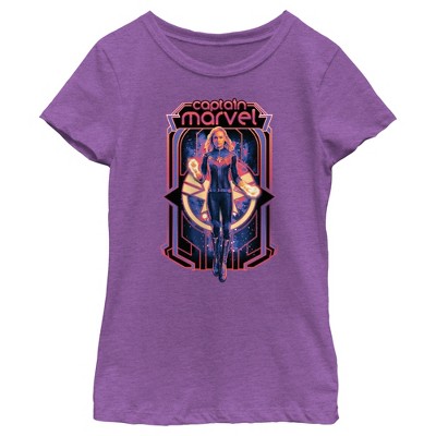 Girl's The Marvels Captain Marvel Portrait T-Shirt