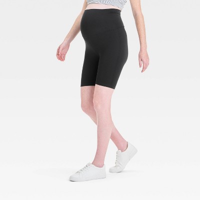 Over Belly High-Rise Seamless Ribbed Maternity Bike Shorts - Isabel Maternity by Ingrid & Isabel™
