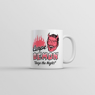 Crazy Dog Carpe Demon Mug Funny Sarcastic Halloween Graphic Novelty Coffee Cup-11oz