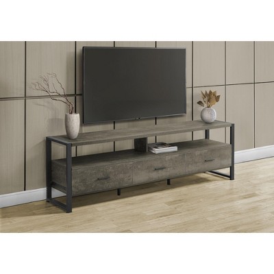 Sapphtopaz Modern TV Stand for TVs Up to 80" with 3 Storage Drawers Media Entertainment Center with Open Shelves & Metal Legs for Living Room