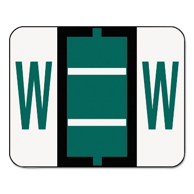 Smead A-Z Color-Coded Bar-Style End Tab Labels Letter W Dark Green 500/Roll 67093