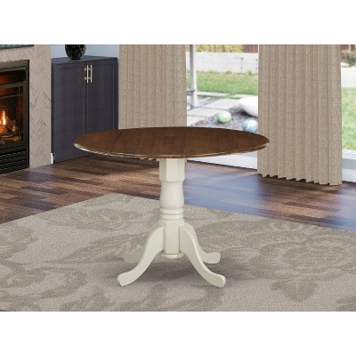 HomeStock Dining Table Made of Acacia Wood offering Wood Texture with Two 9 Inch Drop Leaves