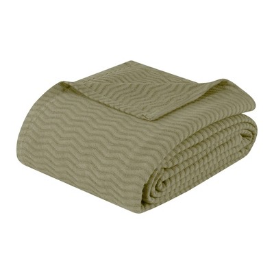 Modern Cotton Textured Chevron Lightweight Woven Blanket by Blue Nile Mills