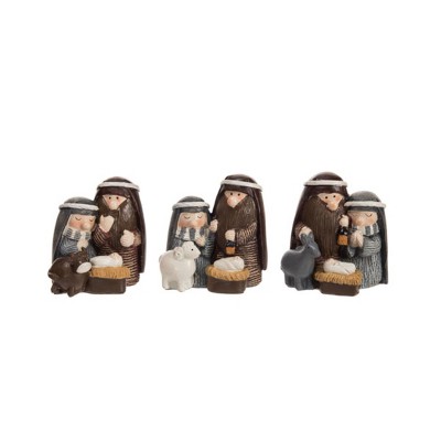Transpac Gnome Nativity Set of 3 Decorative Resin Figurines for Christmas Indoor Tabletop Decor and Gift Giving