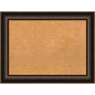 34"x26" Villa Wood Frame Natural Cork Board Oil Rubbed Bronze - Amanti Art: Wall Mount, Custom Framed, Home Organization