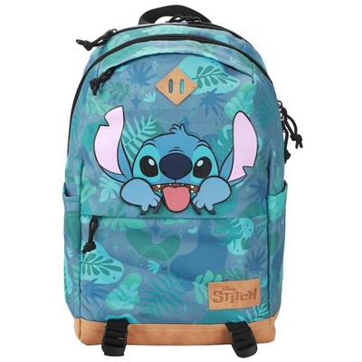 Disney Stitch Tropical Print 17.5" Hooded Backpack