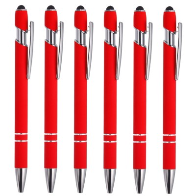 Unique Bargains Metal Black Ink Medium Point Touch Screens Ballpoint Pen Style 1 6 Pcs