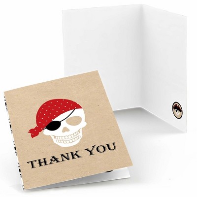 Big Dot of Happiness Beware of Pirates - Pirate Birthday Party Thank You Cards (8 count)