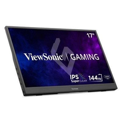 ViewSonic VX1754 17 Inch 1080p IPS Portable Gaming Monitor with 144Hz, AMD FreeSync,2 Way Powered 60W USB C, Mini HDMI, and Built-in Stand with
