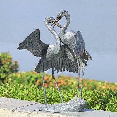 SPI Home Gentle Embrace Garden Sculpture – 30.5" Tall Romantic Bronze Metal Outdoor Art, Loving Couple Figurative Statue