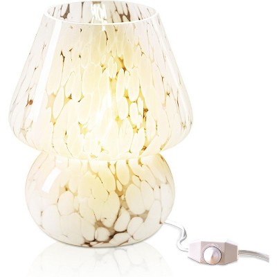 Next Glow Mushroom Lamp - Retro Funky Aesthetic LED White Table Lamp, Dimmable E26 Socket Bulb