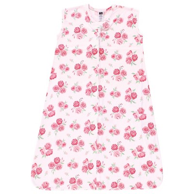 Hudson Baby Infant Girl Cotton Sleeveless Wearable Sleeping Bag, Sack, Blanket, Blush Rose