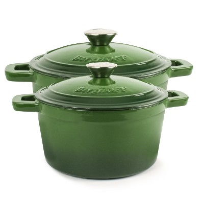 BergHOFF Neo 4Pc Cast Iron Set: 3qt. Covered Dutch Oven & 7qt. Covered Stockpot