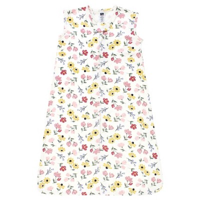 Hudson Baby Infant Girl Cotton Sleeveless Wearable Sleeping Bag, Sack, Blanket, Soft Painted Floral