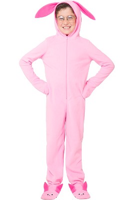 Intimo A Christmas Story Kids' One Piece Bunny Pajama Costume Union Suit Outfit (S/M) Pink
