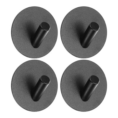 Unique Bargains Aluminum Self-Adhesive Slash Sticky Kitchen Towel Hooks 4 Pcs