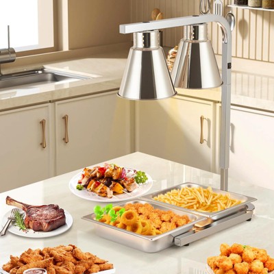 Commercial Heat Lamp Food 750w, Electric Food Heat Lamp Stainless Steel French Fry Heating Lamp Free-Standing Food Heat Lamp Countertop for Kitchen