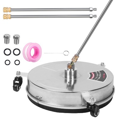 iMountek "15in High Pressure Washer Flat Surface Cleaner 4000PSI Stainless Steel Broom 3 Wheels & Nozzles"Grey