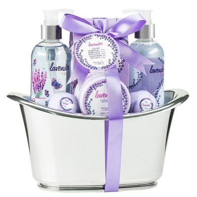 Freida & Joe Bath & Body Collection in Silver Tub Basket Gift Set