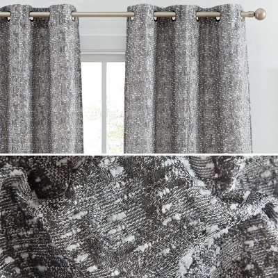 HLC.ME Avalon Jacquard Slub Texture - Privacy Curtains Grommet Lightweight Window Curtains Panels, 2 Panels