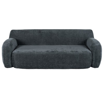 AZL1 Life Concept Sofas Curved Design Modern Ergonomic Lounge 3 Seater Sofa for Cozy Living Rooms, Bedrooms, and Apartments, Gray, 81.5"*37"*29.5"