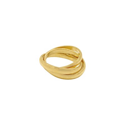 Adornia Tarnish Resistant 14k Gold Plated Interlocking Rings