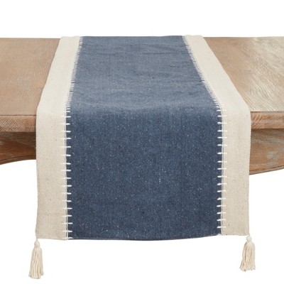 Saro Lifestyle Whipstitched Border Design Table Runner
