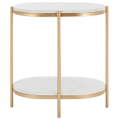 Dove End Table - ACC2501A - White Faux Marble/Gold - Safavieh
