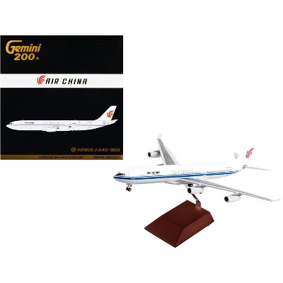 Airbus A340-300 Commercial Aircraft "Air China" White with Blue Stripes "Gemini 200" 1/200 Diecast Model Airplane by GeminiJets