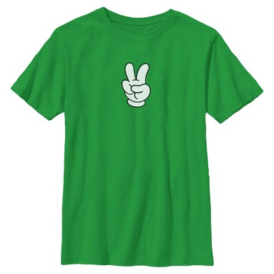 Boys Mickey & Friends Peace Sign Gloves T Shirt