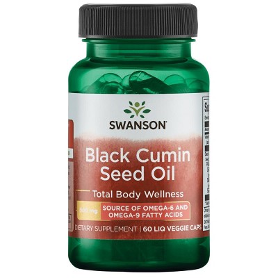 Swanson  Black Cumin Seed Oil, Promotes Total Body Wellness, 500 mg (60 Liquid Veggie Capsules)