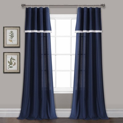 Linen Lace Window Curtain Panels - Lush Décor