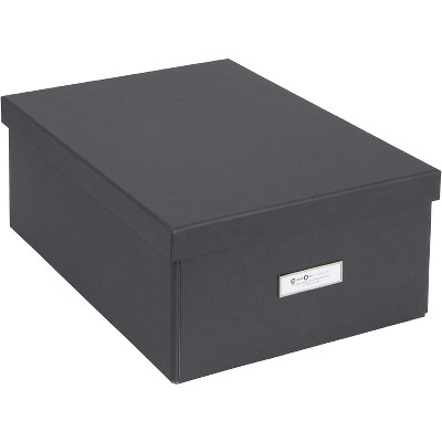 Bigso Karin Collapsible Storage Box - Photo Storage Box - Dark Gray