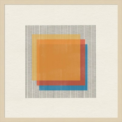 25" x 25" Mid-Century Modern Squares No 1 by The Miuus Studio - Amanti Art: Giclee Print, Hardwood Frame