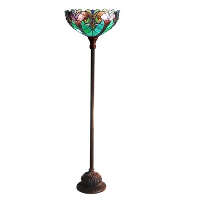 HomeStock Liaison Tiffany-Style 1 Light Victorian Torchiere Floor Lamp 15" Shade
