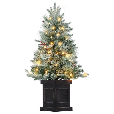 3 FT Christmas Tree,Artificial Christmas Tree with Potted Base,Indoor/Outdoor Holiday Decor
