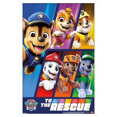 Trends International Nickelodeon Paw Patrol - To The Rescue Framed Wall Poster Prints