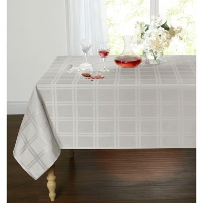 Kate Aurora Plaid & Tartan Stain Resistant & Spill-Proof Fabric Tablecloth - 6-8 Chairs, Gray