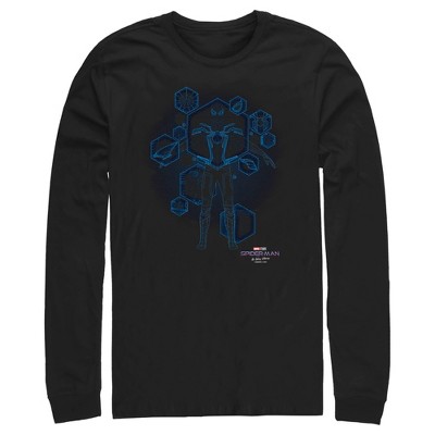 Men's Marvel Spider-Man: No Way Home Black Suit Blueprint Long Sleeve Shirt