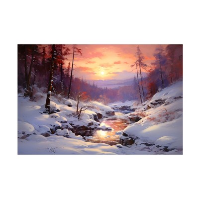 Trademark Fine Art - Ray Heere Forest Winter Sunrise Canvas Art