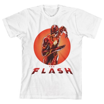 The Flash Movie Classic Superhero White Graphic Tee Toddler Boy to Youth Boy