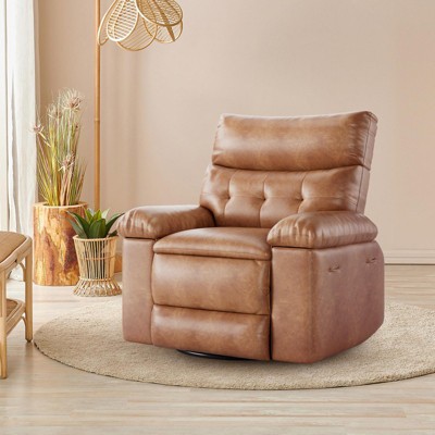 Lift Recliner Chair, PU Leather 360°Swivel Recliner with Massage and Heat, Rocking Sofa Seat for Living Room, Bedroom