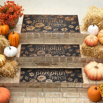 The Lakeside Collection Pumpkin Patch Set of 2 Stair Treads or Doormat - Rubber Doormat
