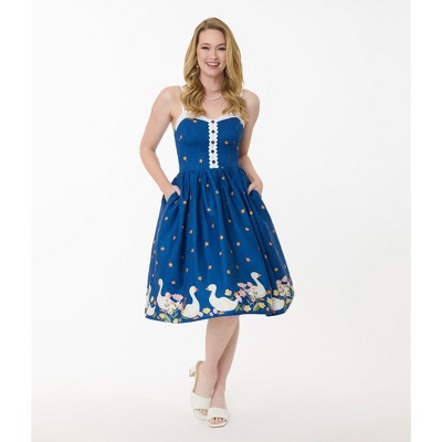 Unique Vintage Women's Sweetheart Swing Dress